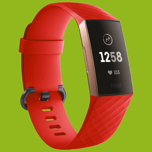 Fr Fitbit Charge 3 / 4 Kunststoff / Silikon Armband fr Mnner / Gre L Rot Uhr 