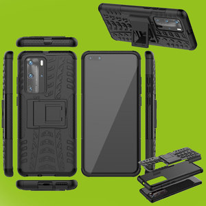 Fr Huawei P40 Hybrid Case 2teilig Outdoor Schwarz Tasche Hlle Cover Schutz