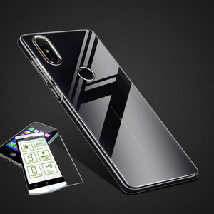 Fr Huawei P40 Lite E Silikoncase TPU Transparent + 0,26 H9 Glas Tasche Hlle Schutz Cover
