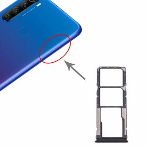 Dual Sim / Micro SD Karten Halter fr Xiaomi Redmi Note 8T / Note 8 Schwarz Ersatzteil