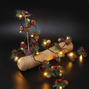 Lichterkette Weihnachten Dekoration Tannenzapfen Tannennadeln Geschenk Christmas