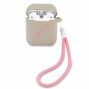 Guess Apple Airpods Cover Grau Pink Silicone Vintage Schutzhlle Tasche Case Etui Halter