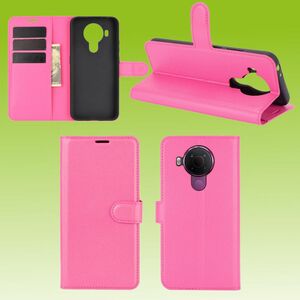 Fr Nokia 5.4 Handy Tasche Wallet Premium Pink Schutz Hlle Case Cover Etuis Neu Zubehr