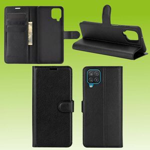 Fr Samsung Galaxy A12 A125F Handy Tasche Wallet Premium Schwarz Schutz Hlle Case Cover Etuis Neu Zubehr
