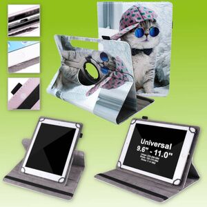 Fr Lenovo Tab E10 TB-X104F 10.1 360 Grad Rotation Universell Motiv 9 Tablet Tasche Kunst Leder Hlle Etuis
