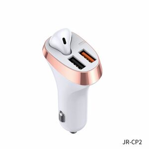 Joyroom CP2 USB Car Charger 28W inkl. Bluetooth Kopfhrer Earphone Wireless Neuheit Wei