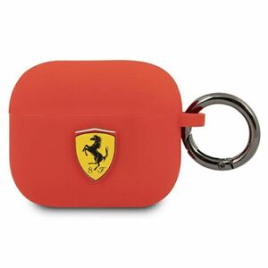 Ferrari Apple AirPods / AirPods 3 Cover Rot Scuderia Ferrari Silicone Schutzhlle Tasche Case Etui