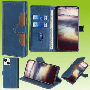 Fr Apple iPhone 13 Design Handy Tasche Wallet Premium Blau Schutz Hlle Case Cover Etuis Neu Zubehr