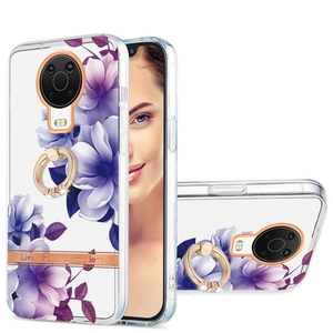 Fr Nokia G20 / G10 Silikon Case TPU mit Ring Flower Motiv 4 Schutz Hlle Cover