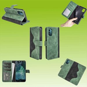 Fr Nokia G21 / G11 Design Handy Tasche Wallet Premium Grn Schutz Hlle Case Cover Etuis Neu Zubehr