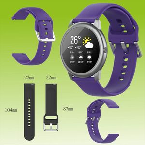 Fr Xiaomi Haylou Solar LS05 Kunststoff / Silikon Armband Watch Uhr Lila Ersatz Arm Band