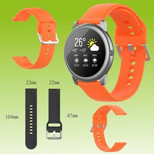 Fr Xiaomi Haylou Solar LS05 Kunststoff / Silikon Armband Watch Uhr Orange Ersatz Arm Band