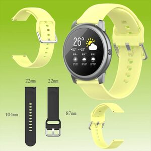 Fr Xiaomi Haylou Solar LS05 Kunststoff / Silikon Armband Watch Uhr Gelb Ersatz Arm Band