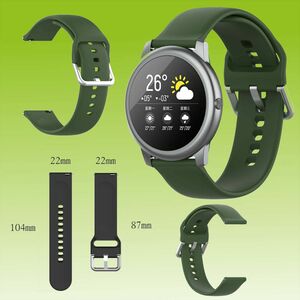 Fr Xiaomi Haylou Solar LS05 Kunststoff / Silikon Armband Watch Uhr Army Grn Ersatz Arm Band