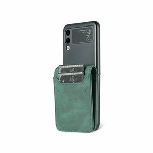 Fr Samsung Galaxy Z Flip4 5G Kunstleder / Kunststoff Handy Tasche Hlle Etuis Grn