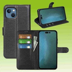Fr Apple iPhone 14 Handy Tasche Wallet Premium Schutz Hlle Case Cover Etuis Neu Zubehr Schwarz