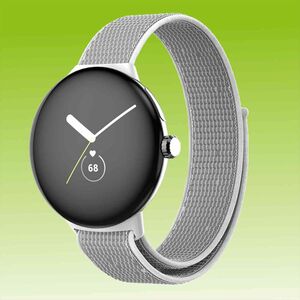 Fr Google Pixel Watch 1 + 2 Kunststoff Nylon Design Armband Grau/Wei