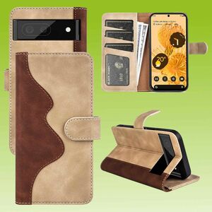 Fr Google Pixel 7 Design Handy Tasche Wallet Premium Braun Schutz Hlle Case Cover Etuis Neu Zubehr