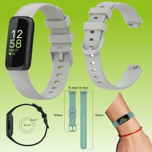 Fr Fitbit Inspire 3 Watch Uhr Kunststoff / Silikon Armband Ersatz Arm Band Ersatz Grau Gre L / Mnner 