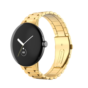 Fr Google Pixel Watch 1 + 2 Stahl Metall Design Armband Gold Smart