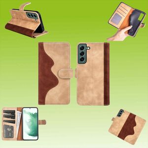 Fr Samsung Galaxy S23 Design Handy Tasche Wallet Premium Braun Schutz Hlle Case Cover Etuis Neu Zubehr