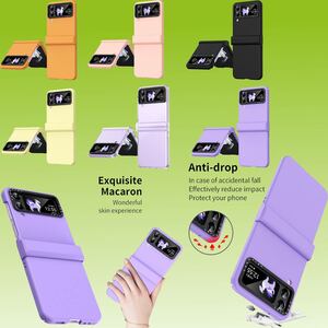 Fr Samsung Galaxy Z Flip4 Skin Feel Macaron Dreiteiliges Set Handyhlle Schutz Cover Handy Tasche