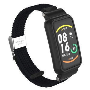 Fr Xiaomi Mi Band 7 Pro Geflochtenes Nylon Armband Schwarz Ersatz Armband Smart Uhr Smart Watch