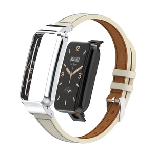 Fr Xiaomi Mi Band 7 Pro Stylisches Uhrenarmband mit Schnellverschluss Kunstlederarmband Ersatz Smart Uhr Smart Watch Wei