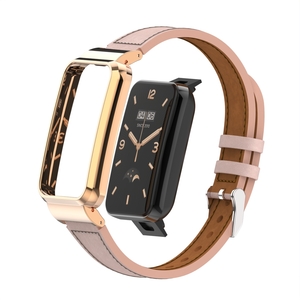 Fr Xiaomi Mi Band 7 Pro Stylisches Uhrenarmband mit Schnellverschluss Kunstlederarmband Ersatz Smart Uhr Smart Watch Rosa