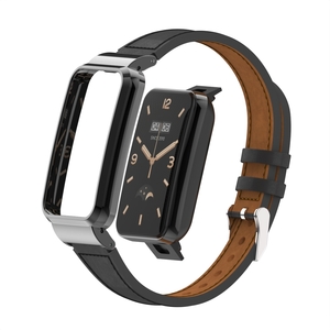 Fr Xiaomi Mi Band 7 Pro Stylisches Uhrenarmband mit Schnellverschluss Kunstlederarmband Ersatz Smart Uhr Smart Watch Schwarz