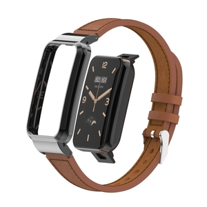 Fr Xiaomi Mi Band 7 Pro Stylisches Uhrenarmband mit Schnellverschluss Kunstlederarmband Ersatz Smart Uhr Smart Watch Braun