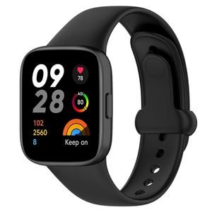 Silikon Uhrenarmband Schwarz mit Verschluss fr Xiaomi Redmi Watch 3 Ersatz Armband Smart Uhr
