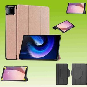 Fr Xiaomi Pad 6 / Pad 6 Pro 11 Zoll 3folt Wake UP Smart Cover Rose Gold Tasche Etuis Hlle