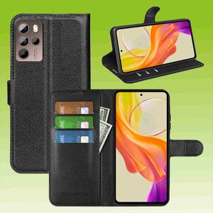 Fr HTC U23 Pro Handy Tasche Wallet Premium Schutz Hlle Case Cover Etuis Neu Zubehr Schwarz