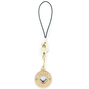 Guess Phone Strap Heart Diamond Charm mit Rhinestones Anhnger Gold