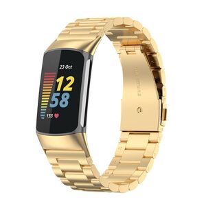 Fr Fitbit Charge 6 / 5 Style Stahl Ersatz Armband Smart Uhr Gold