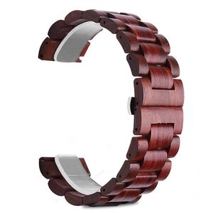 Fr Universal 20mm Style Holz Dunkelrot Ersatz Armband Smart Uhr Band