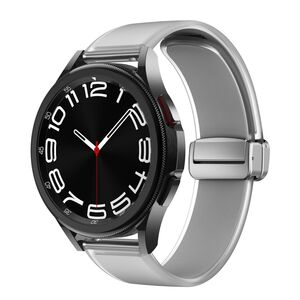 Fr Samsung Galaxy Watch 6 / 5 / 4 Magnetisches Silikon Armband Grau
