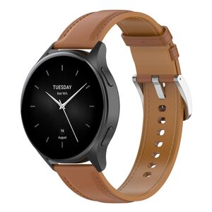 Fr Xiaomi Watch 2 Pro hochwertiges Kunst-Leder Ersatz Armband Braun