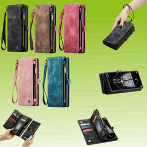 Fr verschiedene Handy Modelle CaseMe Kunstleder Multifunktion Zipper Wallet Tasche