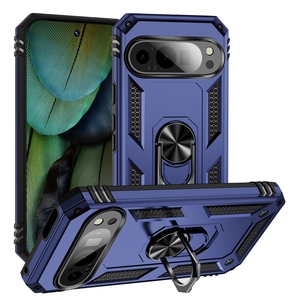 Fr Google Pixel 9 Armor Magnet Ring TPU Cover Handy Hlle Case Blau 