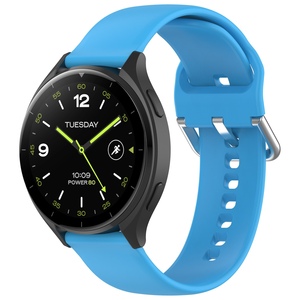 Fr Xiaomi Watch 2 hochwertiges Silikon Solid Color Armband Metallschnalle Watch Ersatz Arm Band Gre L Hellblau