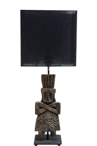 Casa Padrino Luxus Tischlampe mit schwarzem Lampenschirm 30 x 15 x H. 74 cm - Limited Edition