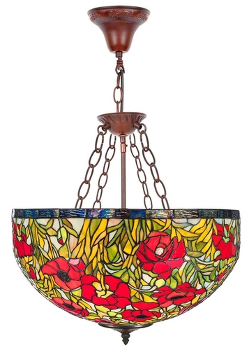 Casa Padrino Tiffany Hngeleuchte Mehrfarbig  50 x H. 110 cm - Handgefertigte Tiffany Hngelampe  