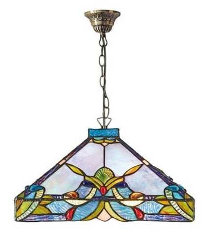 Casa Padrino Tiffany Hngeleuchte / Pendelleuchte Bunt  36 x H. 82 cm - Handgefertigte Tiffany Lampe