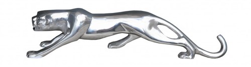 Casa Padrino Designer Panther aus poliertem Aluminium B 61 cm, H 14.5 cm - Alu Dekoration massive Skulptur