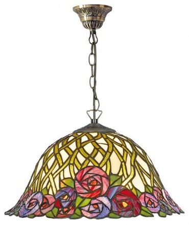 Casa Padrino Tiffany Deckenleuchte / Hngeleuchte mit Kette Mosaik Glas Durchmesser 40 cm - Leuchte Lampe