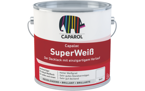 Caparol Capalac SuperWei 2,5L - Hochglnzender Decklack, Wei