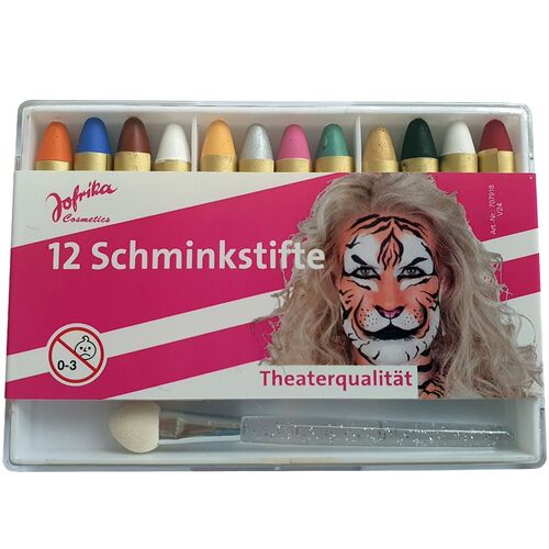 Schminke Make-Up 12 Schminkstifte mit Applikator Kostm-Zubehr