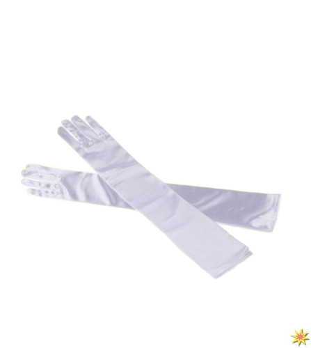 Satin-Handschuhe wei, 40cm lang